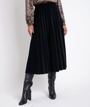 Picture of GALINA VELVET PLEATED DRESS